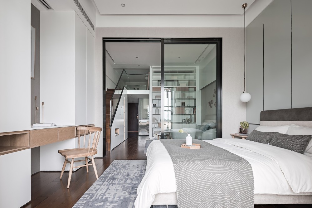 现代简约风格公寓家装案例效果图-卧室 现代简约风格公寓家装案例效果图-卧室