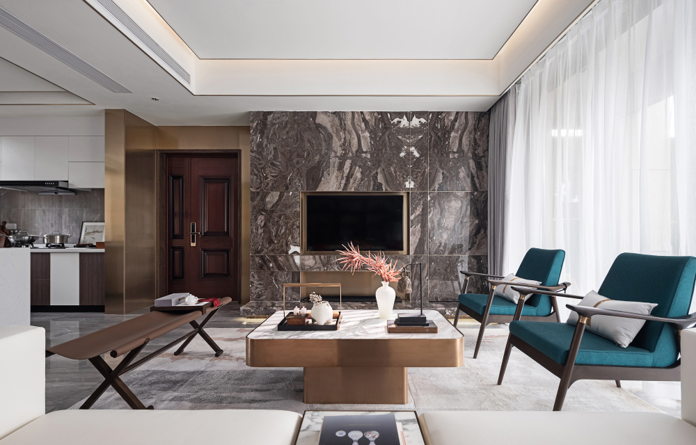 新中式混搭风格室内设计家装案例-客厅 新中式混搭风格室内设计家装案例-客厅